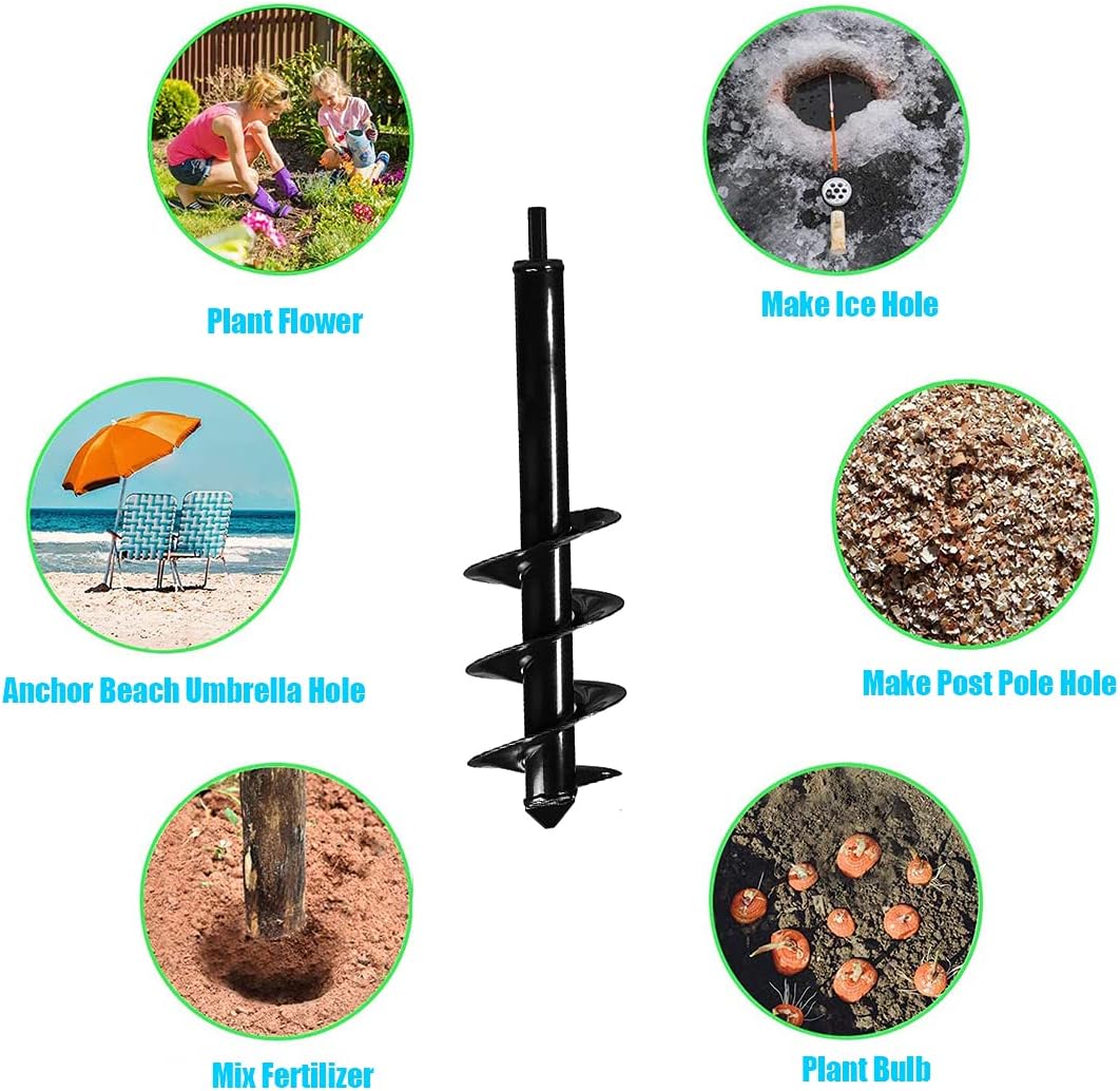 4“ X25”Auger Drill Bit for Planting, Garden Spiral Hole Drill Planter, Plants Drill bit for 3/8” Hex or Larger Drill: Kitchen & Dining