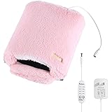 Antner 12V Hand Warmer Mouse Pad with Timing Switch and 4 Gears Temperature Adjustable Winter Heated Mouse Mat, Pink
