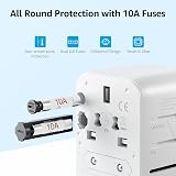hotimy Universal Travel Adapter USB C 3 Port Charger Europe UK US AUS view 5