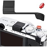 XE5 X-E5 Thumb Grip with Shutter Button & Hot Shoe Full-Coverage Design for Fuji Fujifilm XE5 Thumb Up Grip with Hotshoe Cover Protector Thumb Rest Support Holder Not Affect The Use of Dial - Black