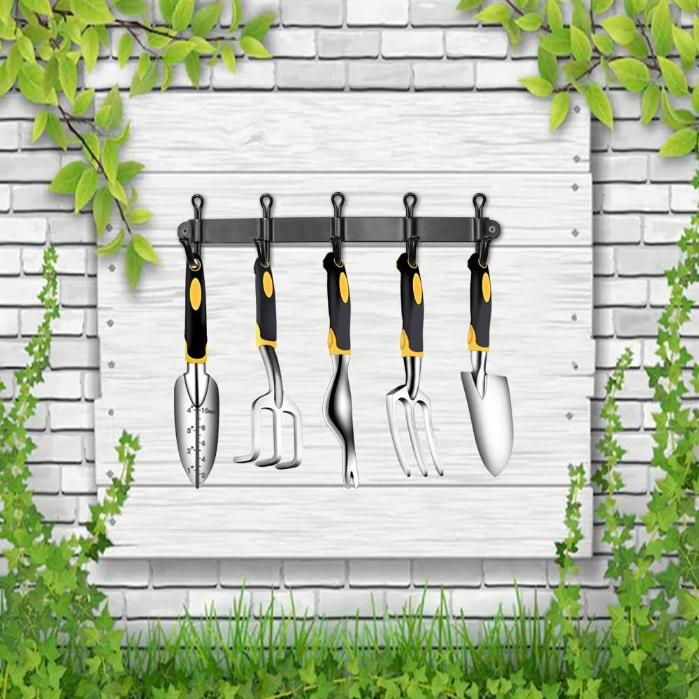 Diamerd Garden Tool Set, 7 Piece Gardening Kit Includes Hand Trowel, Garden Shovel and Cultivator Hand Rake with Soft Rubberized Non-Slip Handle Garden Tools Gifts for Men Women : Garden & Outdoor