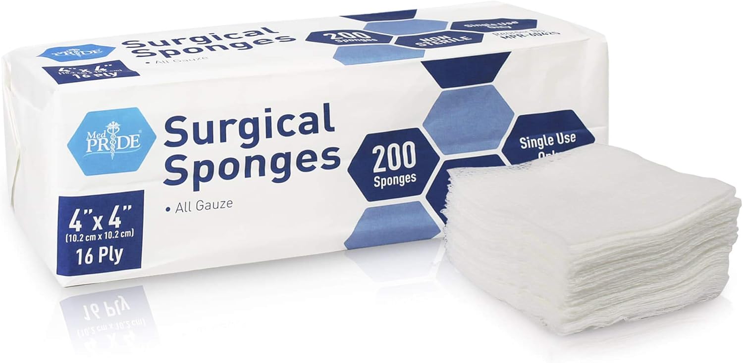 Medpride Surgical Sponges 200 Pack Gauze Pads Non sterile