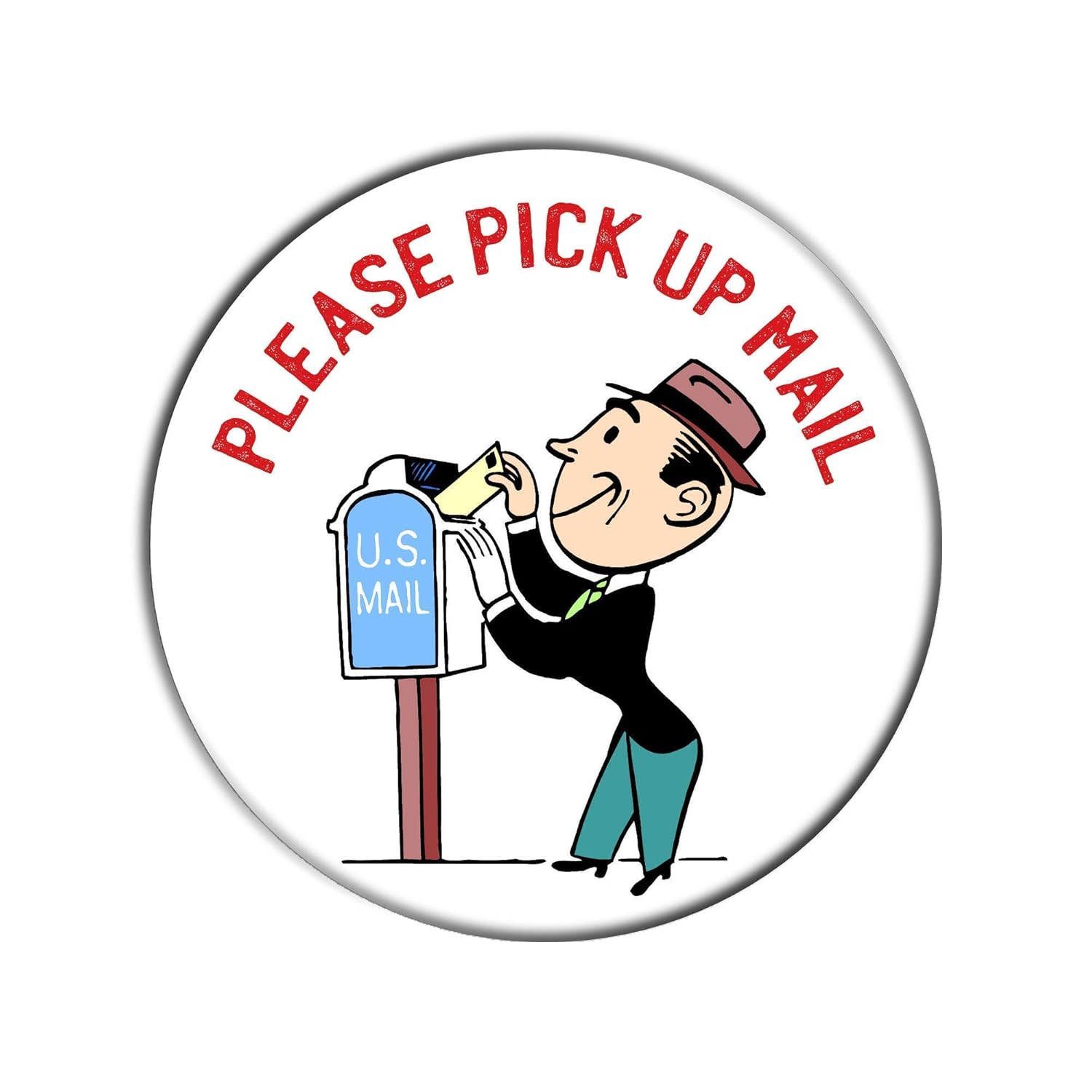 Amazon Com Man At Mailbox Outgoing Mail Magnet Please Pick Up Mailbox Magnet Handmade