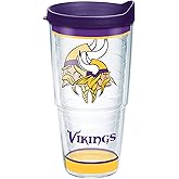 Tervis NFL Minnesota Vikings - Tradition Made in USA Double Walled Insulated Tumbler Travel Cup Keeps Drinks Cold & Hot, 24oz, Classic