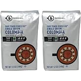 BARISSIMO 100% ARABICA Ground Coffee 12oz bag / One-way Freshness Valve Package (Colombia Dark Roast, 2 Count)
