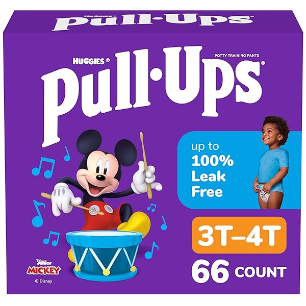 PULL-UPS BOYS’ POTTY TRAINING PANTS, SIZE 3T-4T TRAINING UNDERWEAR (32-40 LBS), 66 COUNT