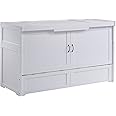 NIGHT & DAY Furniture Murphy Cube Cabinet Bed (White, Queen)