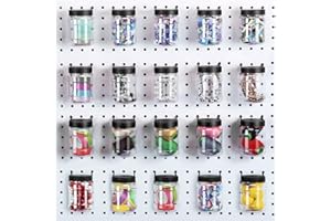 Unittype 20 Set Pegboard Organizer Accessories Peg Boards Jars with Lids Plastic Pegboards Bins Storage Containers Clear Peg Board Wall Organizer for Garage Sewing Office Home Supplies(Black)