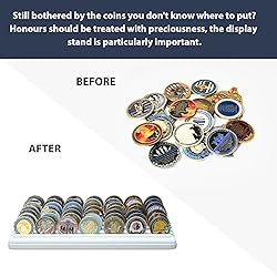 DecoWoodo 7 Rows Challenge Coin Display Stand Solid