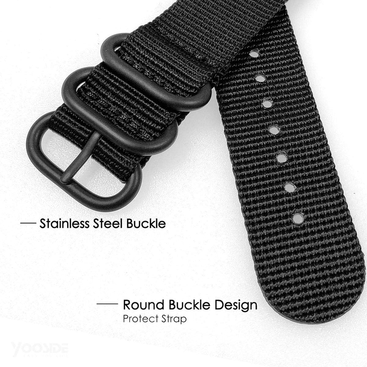 YOOSIDE NATO Nylon Buckle Watch Band for Casio G-SHOCK GW-DW5600(Black): Clothing