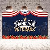 Veterans Day Backdrop Thank You Veterans Banner Veterans Day Memorial Day 4th of July Fourth of July Patriotic Decoration and Supplies for Home