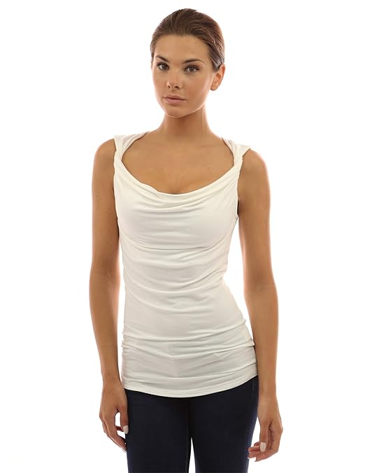 PattyBoutik Elegante Rüschen Damen Bluse ohne Ärmel