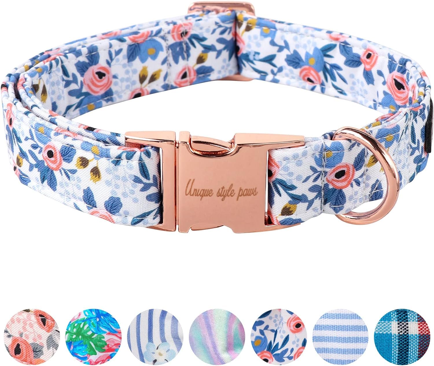 Unique style paws Blue Rose Dog Collar Puppy Collars Harnesses & Leads For Dogs Uk Bow Tie Soft Adjustable Cute Flower Comfortable Collars Pet Gift For Small Medium Large Dogs S — image 1