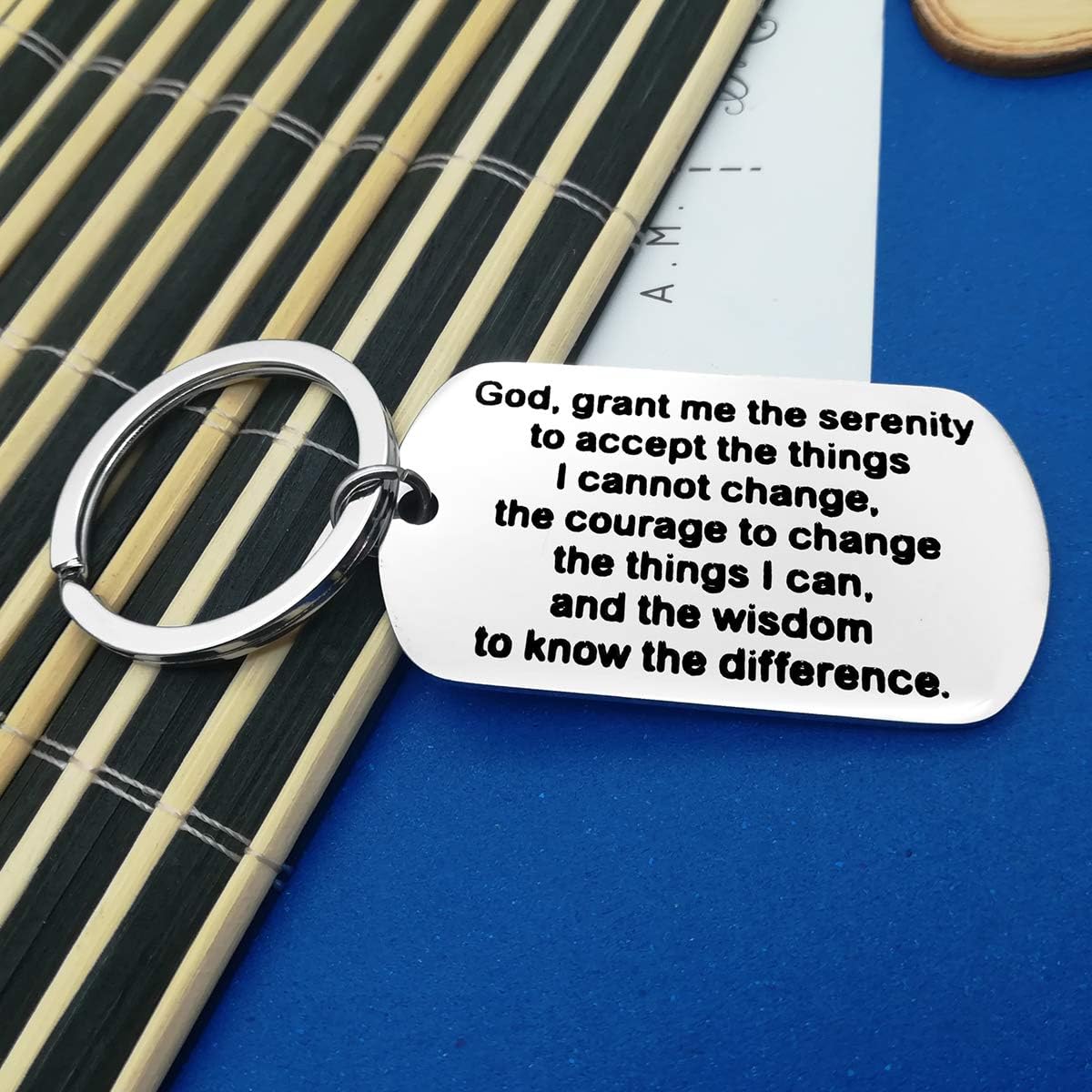 Encouragement Gifts Keychain for Men Women Serenity Prayer Keyring Sobriety Addiction Recovery AA Gifts Inspirational Religious Keyring Motivational Gifts for Him Her Birthday New Beginnings Gift - Image 4