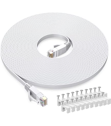 NETGEAR CAT5E Flat Ethernet Cable - 6.5 Foot/2 Meter Network Cable RJ45 Connectors