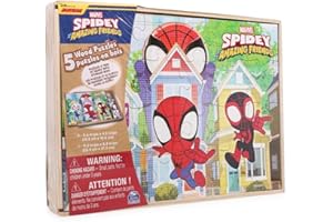 1616 HOLDINGS Disney Junior Marvel Spider-Man Spidey Amazing Friends - Set of 5 Wood Puzzles with Storage Box for Kids - Ages 4 and Up