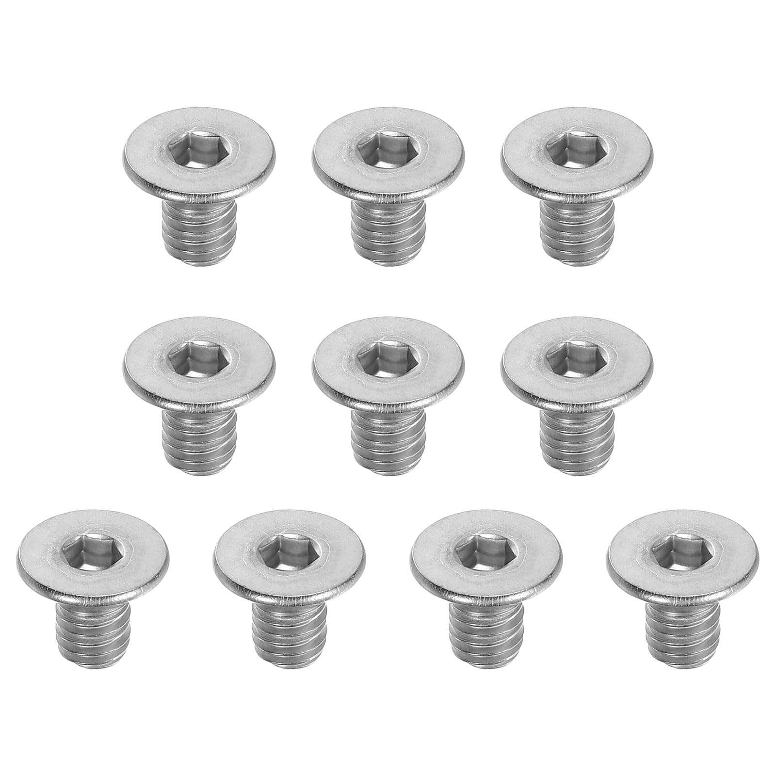 PATIKIL M8 x 12 mm Flat Head Socket Cap Screws, 10 Pack 304 Stainless Steel 18-8 Machine Screws Flat Countersunk Bolts Hex Socket Drive Full Thread Grade 6.8 — image 1