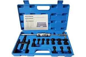 VEHIRETL 12pcs Blind Hole Bearing Puller Set Internal Bearing Extractor Puller Kit Motorcycle Bicycle Wheel Bearing Removal Tool Slide Hammer Pilot Insert Inner Bearing Puller Tool with Expanding Collet 8-32MM