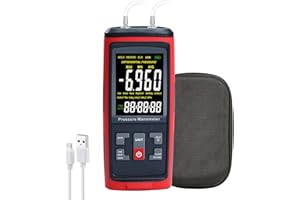 DANOPLUS Manometer Data Logger Digital Manometer Gas Pressure Tester with ±200 inH2O Measuring Range, Differential Pressure Gauge 13 Selectable Units Manometer HVAC with Large LCD Screen