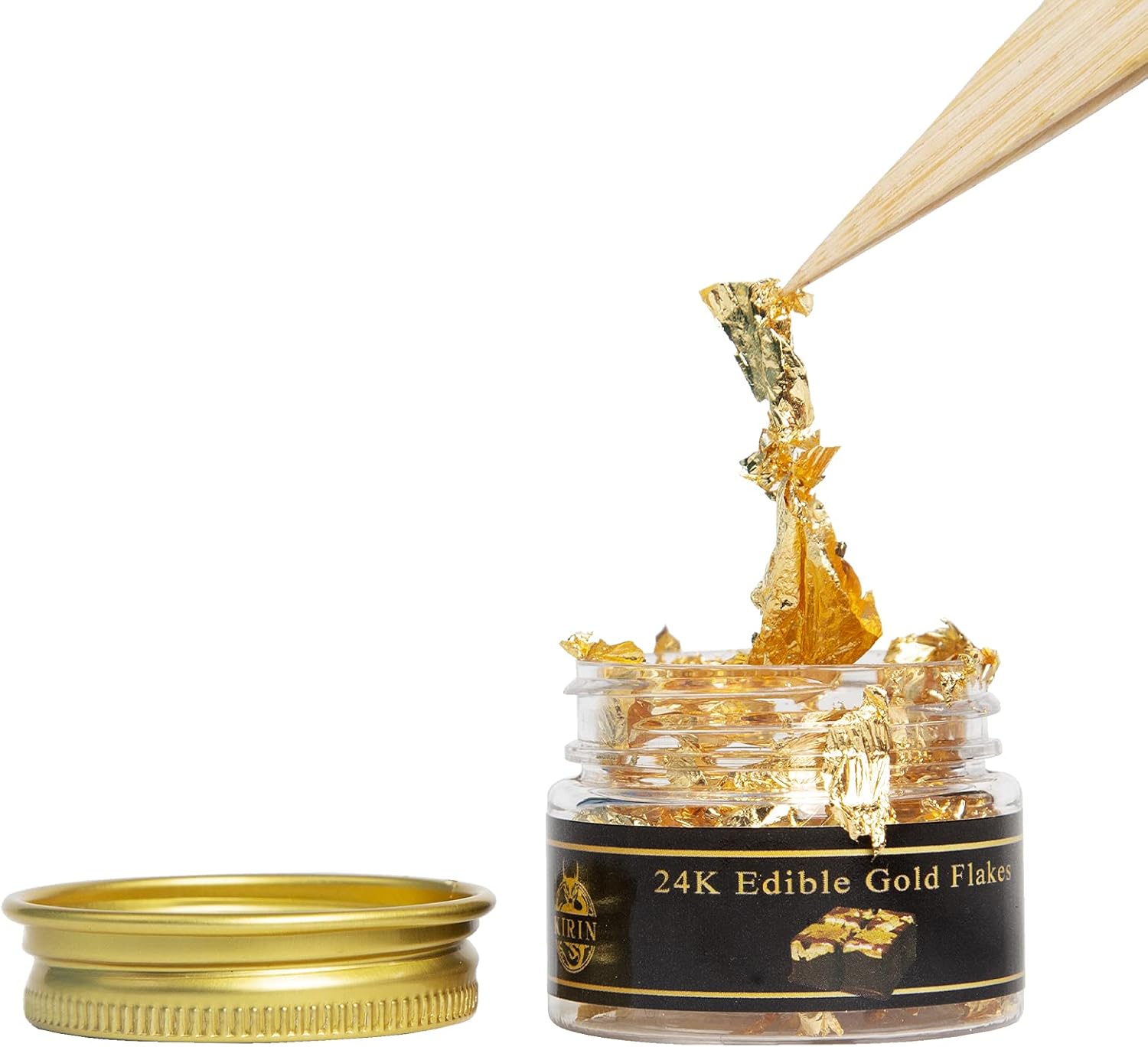 Edible Genuine Gold Leaf Flakes, 24K 25mg Kirin Gold Flakes Decorative for Cakes Crafts Painting Furniture Nails Decoration