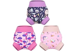 MOEMOE BABY Reusable Swim Diaper Washable Swimming diapers for Swimming Lessons, 3pcs, 3T