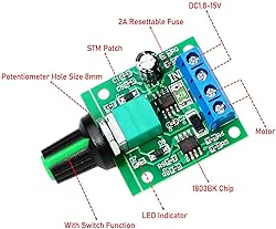Gebildet 2pcs PWM Low Voltage Motor Speed