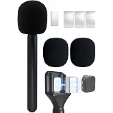 HODQPPQ Mic Holder for Interview, Universal Magnetic Wireless Mic Adapter | Mic Handle Compatible with DJI, RODE, Hollyland Lark Lavalier, Wireless Mic Handle, For Vlog, Reports, Interview, Podcast