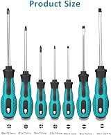 TekValue 7pc Screwdriver Set Heavy Duty Chrome Vanadium Steel Magnetic Tips view 7