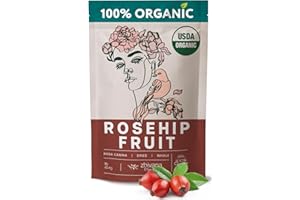 ZHIVANA ORGANICS Rosehip Tea 1LB (makes 70 cups), Rose Hips Dried Organic, Rose Hips Tea, Rosehip Berries, Dried Rose Hips, Rose Hips Whole – Herbal Tea Immune System, 1LB