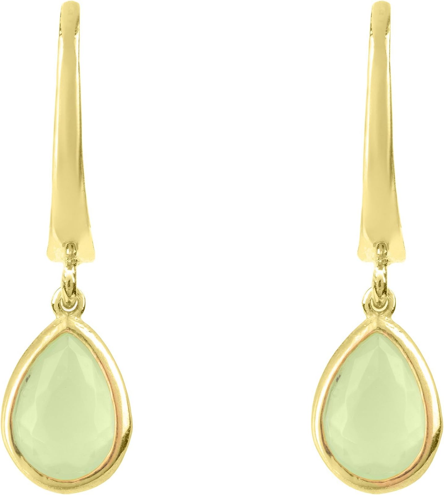 Pisa Mini Teardrop Earring Gold Aqua Chalcedony