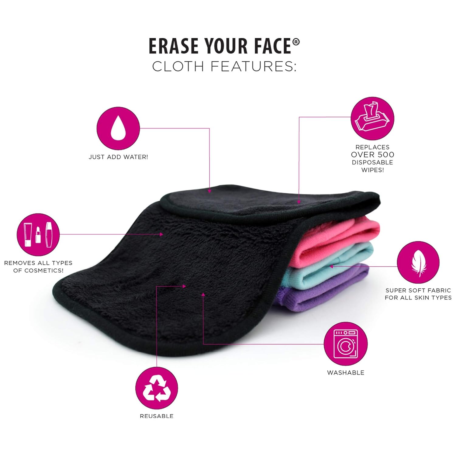 Make-up Removing Cloths 4 Count, Erase Your Face By Danielle Enterprises Enterprises Enterprises: Beauty