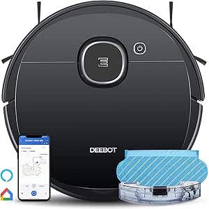 ECOVACS DEEBOT OZMO 920 2in1 Mopping Robotic Vacuum with Laser Navigation, No-Go Zones, Systematic Cleaning, Multi-Floor Mapping, Works with Alexa &amp; App, Large, Black