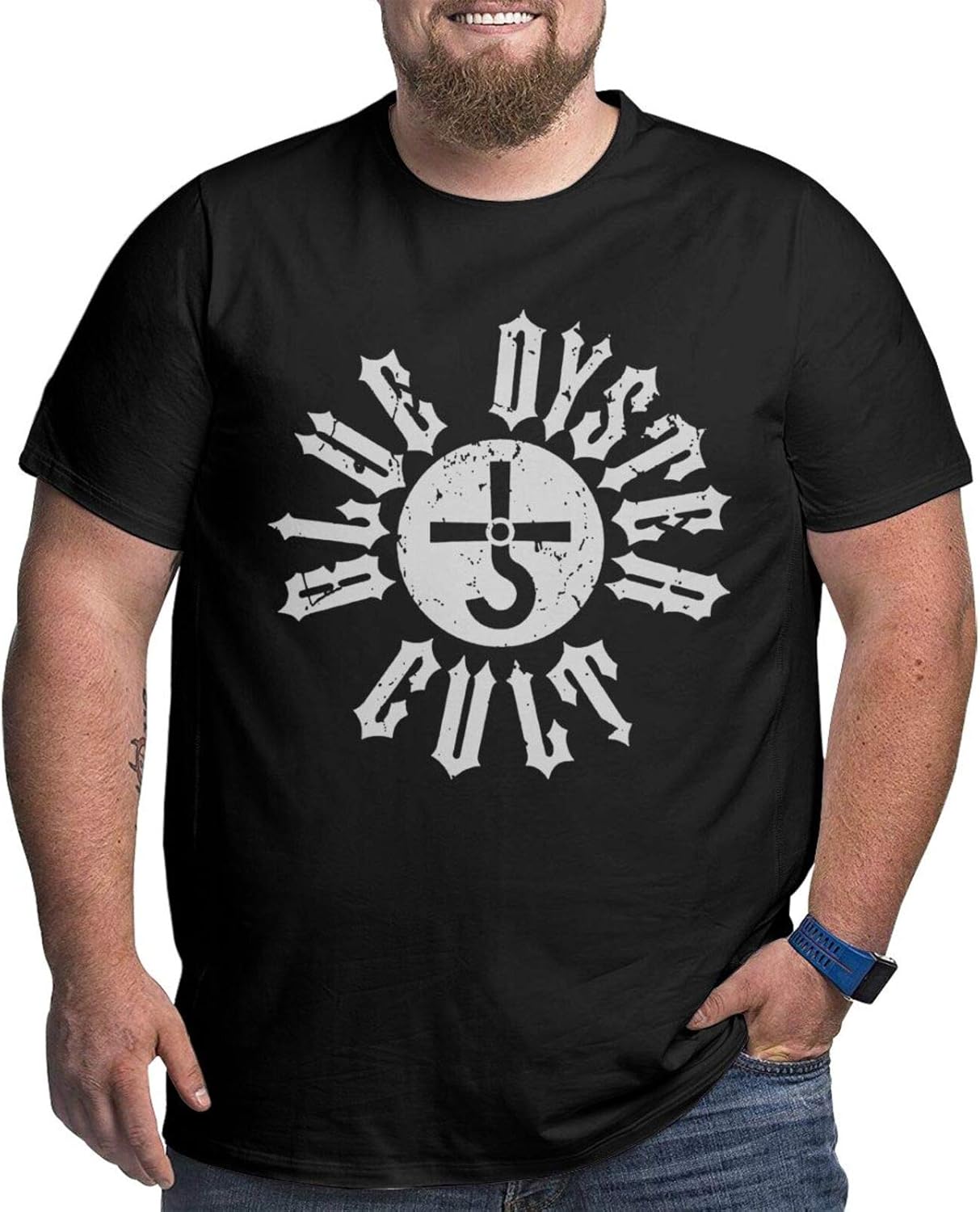 Blue Oyster Cult Logo Oversize T Shirt Men's Casual Cotton