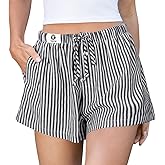 TARSE Striped Shorts for Women Pajama Sleep Boxer Shorts 2026 Summer Casual Summer Home Wear Y2K Beach Bottoms