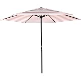 Amazon Com Superjare 14 Ft Outdoor Patio Umbrella With 1 89 Inches Pole Caliber Extra Large Double Sided Design With Crank Polyester Fabric Beige Garden Outdoor