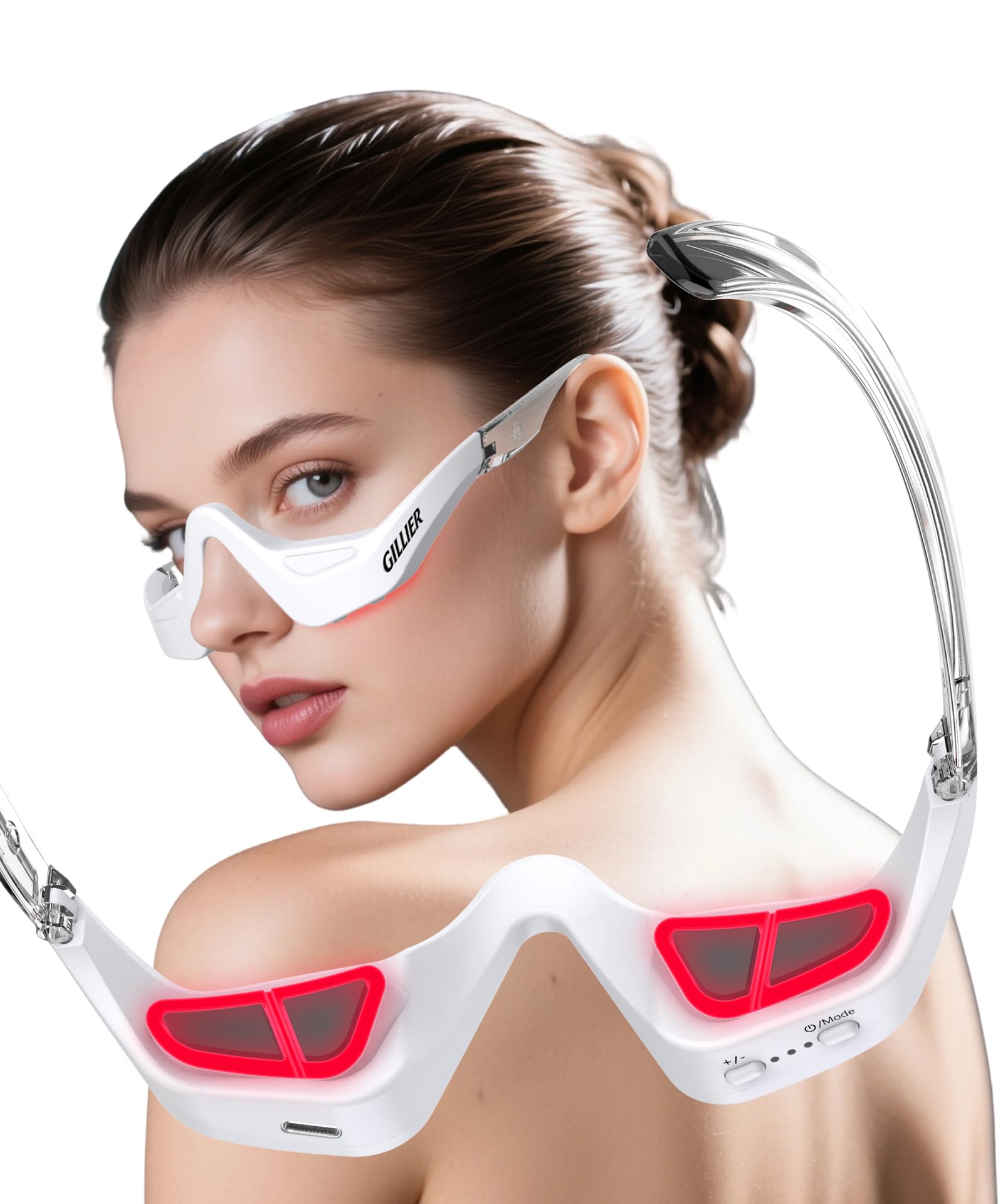 Photo 1 of Under Eye Red Light Therapy Glasses with Microcurrent – 7-Color Light Eye Massager for Dark Circles, Puffiness & Wrinkles | 3 Intensity Levels, Type-C Rechargeable