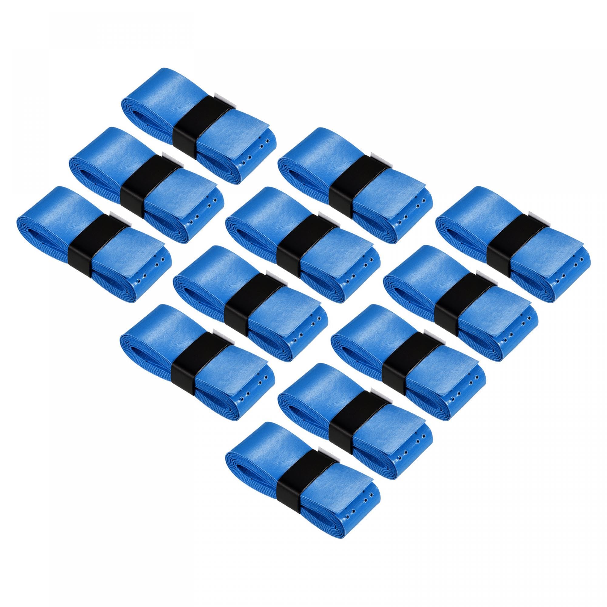 PATIKIL 43.3" Tennis Racket Grip Tape with Hole, 12 Pack PU Overgrip Stretchy Non-Slip Absorb Sweat for Badminton Fishing Rod, Blue