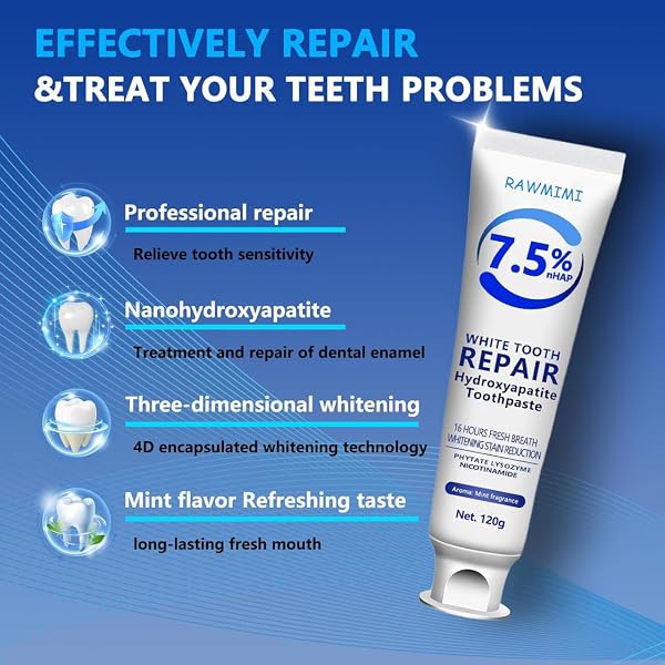 HYDROXYAPATITE TOOTHPASTE,GENTLE MINT AND EFFECTIVE FORMULA FRESH BREATH FOR ENAMEL PROTECTION AND TOOTH STRENGTHENING DAILY USE ORAL HEALTH FOR SENSITIVE TEETH(2 PACK)