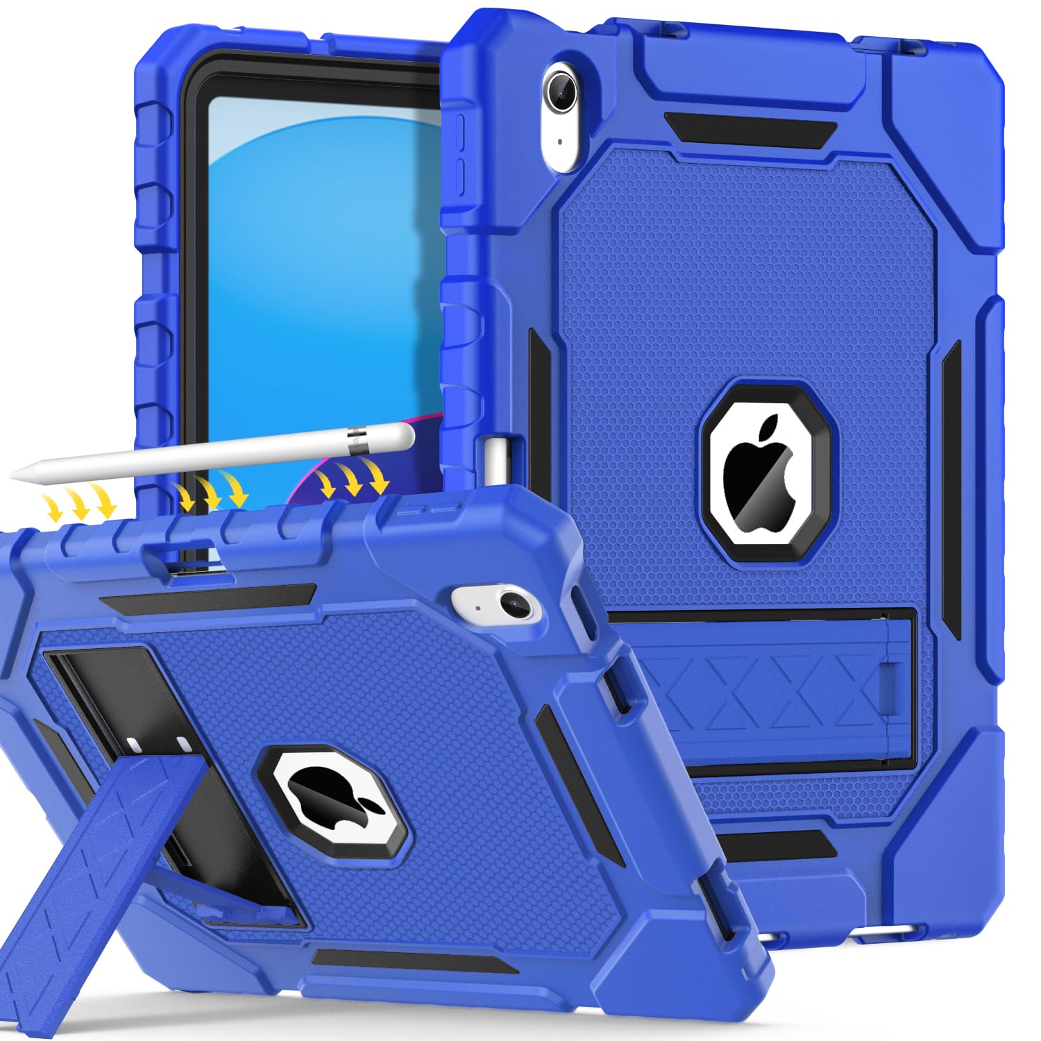 Photo 1 of Grifobes for iPad A16 Case 11th Generation 11 inch 2025 / iPad 10th Generation Case 10.9 inch 2022, Heavy Duty Military Grade Shockproof Cover with Pencil Holder for i Pad 11/10 Gen (Deep Blue)