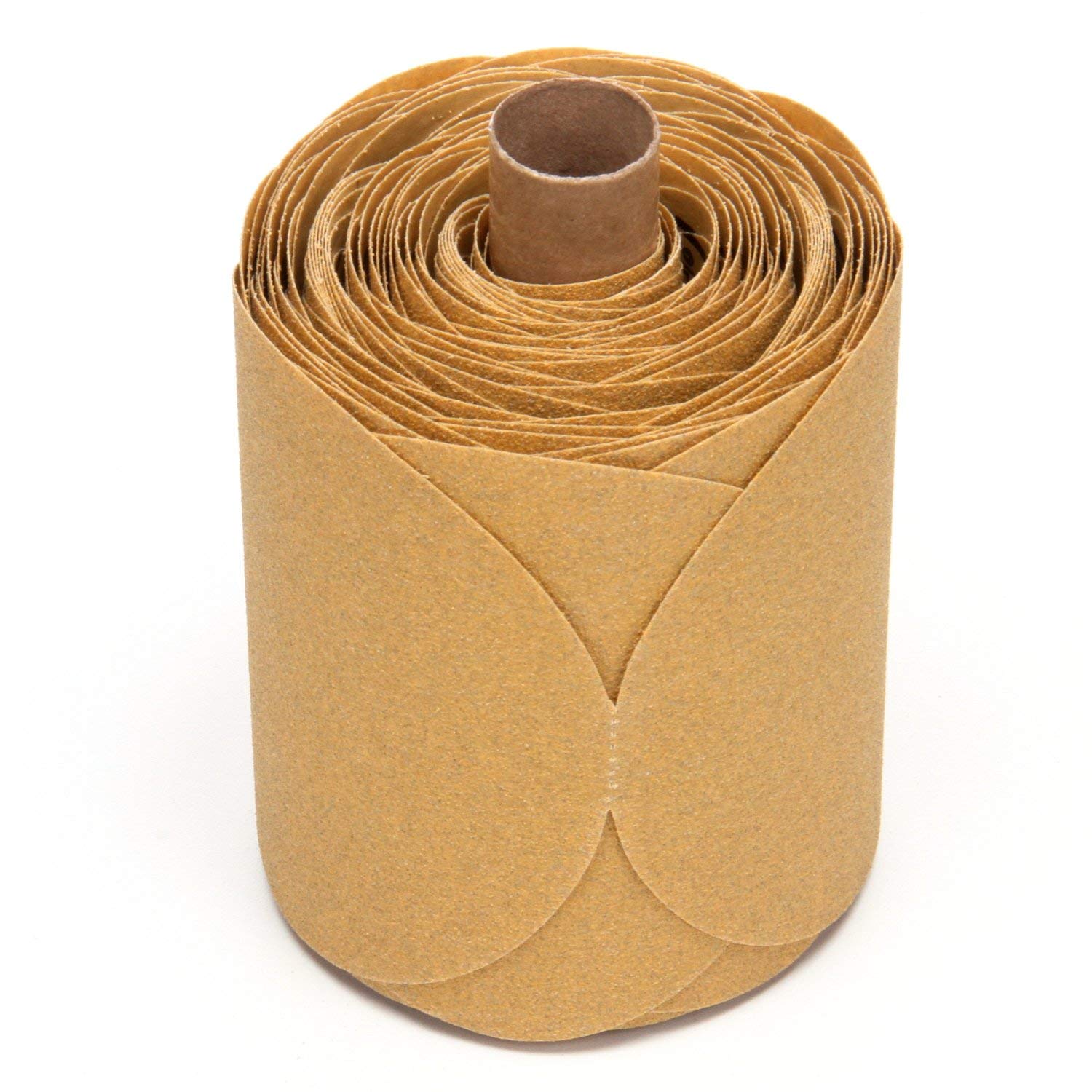 3M Stikit Gold Paper Disc Roll 216U, P80 A-weight, 5 in x NH, Die 500X, 125 discs per roll