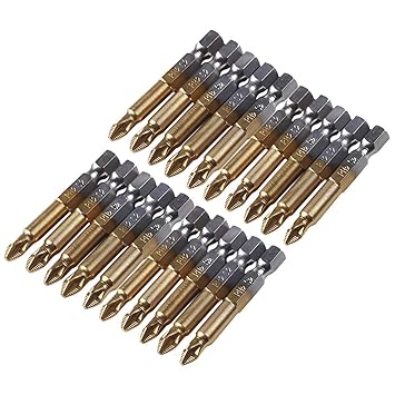 oiry 20Pcs 1/4 Hex Shank Magnetic Non-slip PH2 Phillips Cross Head Screwdriver Bit