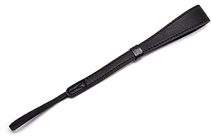 G-raphy Leather Camera Strap Dslr SLR Wrist Strap for Mirrorless, Point & Shoot and Pro DSLR cameras (Black)