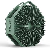 iTokGok® Premium 2-in-1 Silver-Infused Silicone Body Scrubber for Men, Double-Sided Design Body Brush Silicone Body Scrubber Exfoliating Body Brushes for All Skin, Lathers Well - Midnight Green