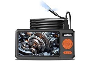 LOTATOOLS Triple-Lens Borescope, Split View Endoscope Camera with 5" IPS Screen, Inspection Camera, with 32GB Card,Inspection Camera Photo & Video(Sound Available) for Plumbing, Auto, Sewer (50FT)