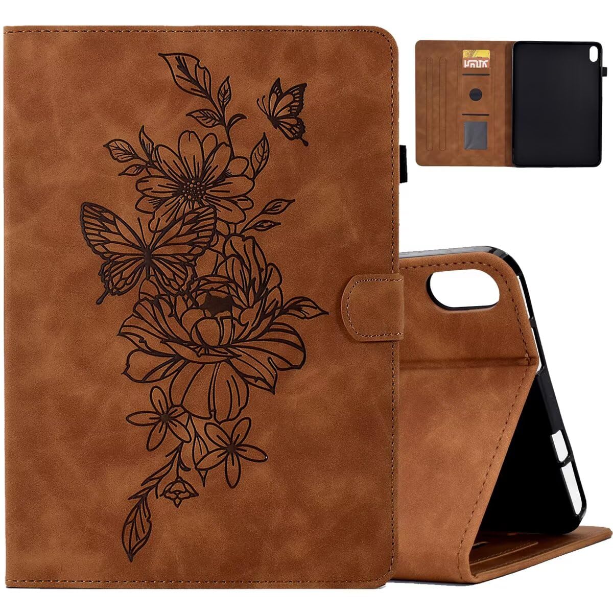 MOKASE Case for iPad (A16) 11th Generation 11 inch 2025 / iPad 10th Generation 10.9 Inch 2022, Suede Leather Multi-Angle Stand Shell, Auto Wake/Sleep Cover with Pen Holder & Card Slots, Brown — image 1