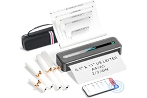 COLORWING M832 Portable Printers Wireless for Travel, 300DPI Compact Inkless Printer with 4-Size Thermal Paper Rolls, Thermal Bluetooth Printer for Android/iOS Phone, Tablet, Laptop - Grey