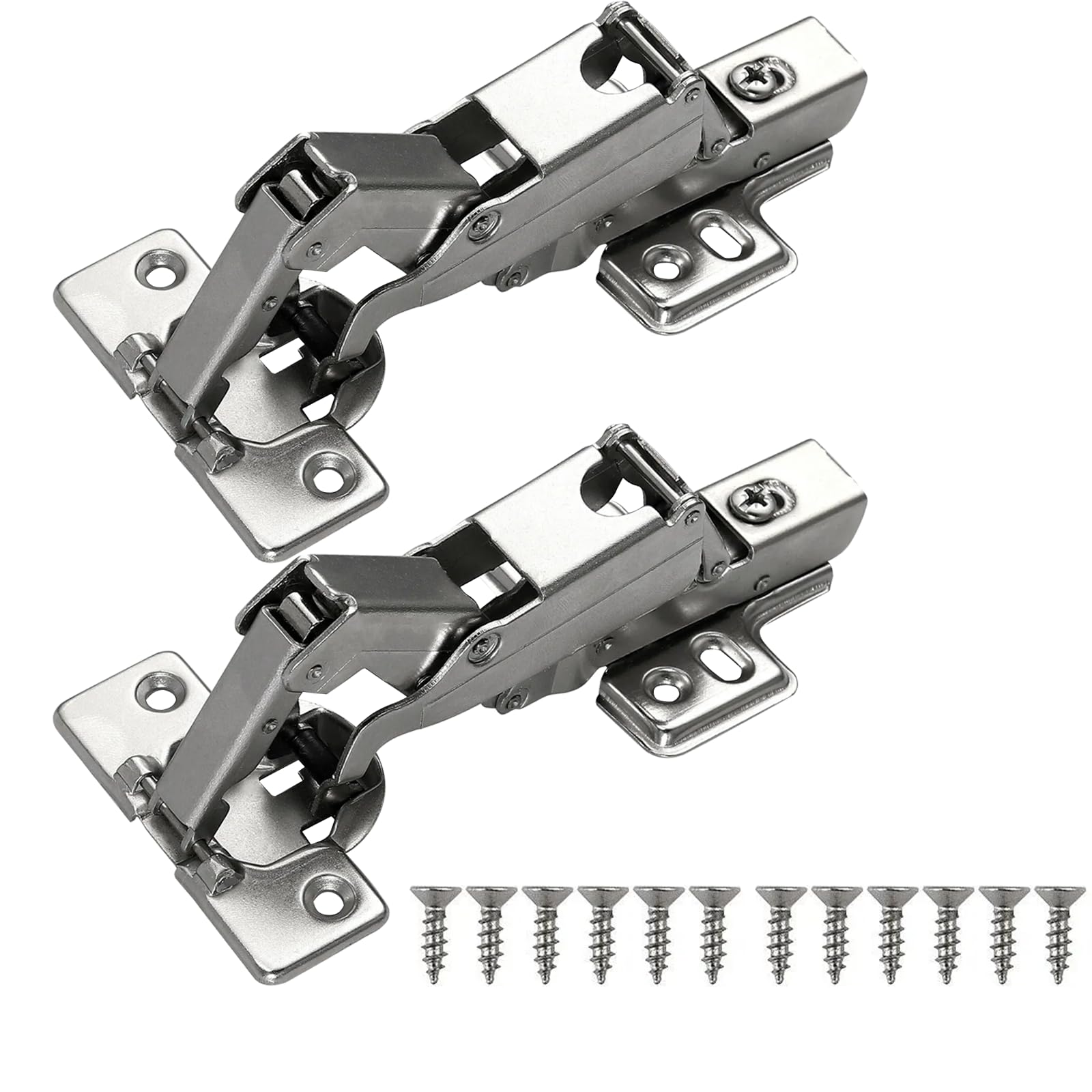 Bohaner 2 Pcs 165 Degree Kitchen Cabinet Hinges Soft Close Cupboard Door Hinges Folding Mute Cabinet Hinge with Fixing Screws Full Overlay Wardrobe Doors Hinge