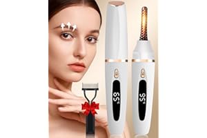 BEAUTYCURLS Heated Eyelash Curlers - Eye Lash Curler Heat with Eyelash Comb - Electric Eyelash Curler - Rizador De Pestañasey LED Display 3 Temp Settings USB Charge Natural Curling 24H for Women Makeup Tool Gifts