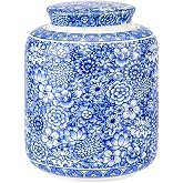 Ginger Jar Decorative Jar Ancient Chinese Imperial Enamel Porcelain (Small, Blue,White)