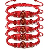 2025 New Year of Snake Bracelets, Adjustable Red String Charm Bracelet Chinese Zodiac Animal Good Luck Braided Bracelet Lucky Snake Charm Braided Red Rope Corded Bracelets Jewelry for Women Men